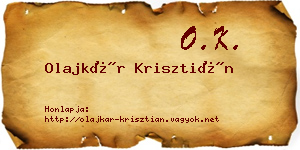 Olajkár Krisztián névjegykártya